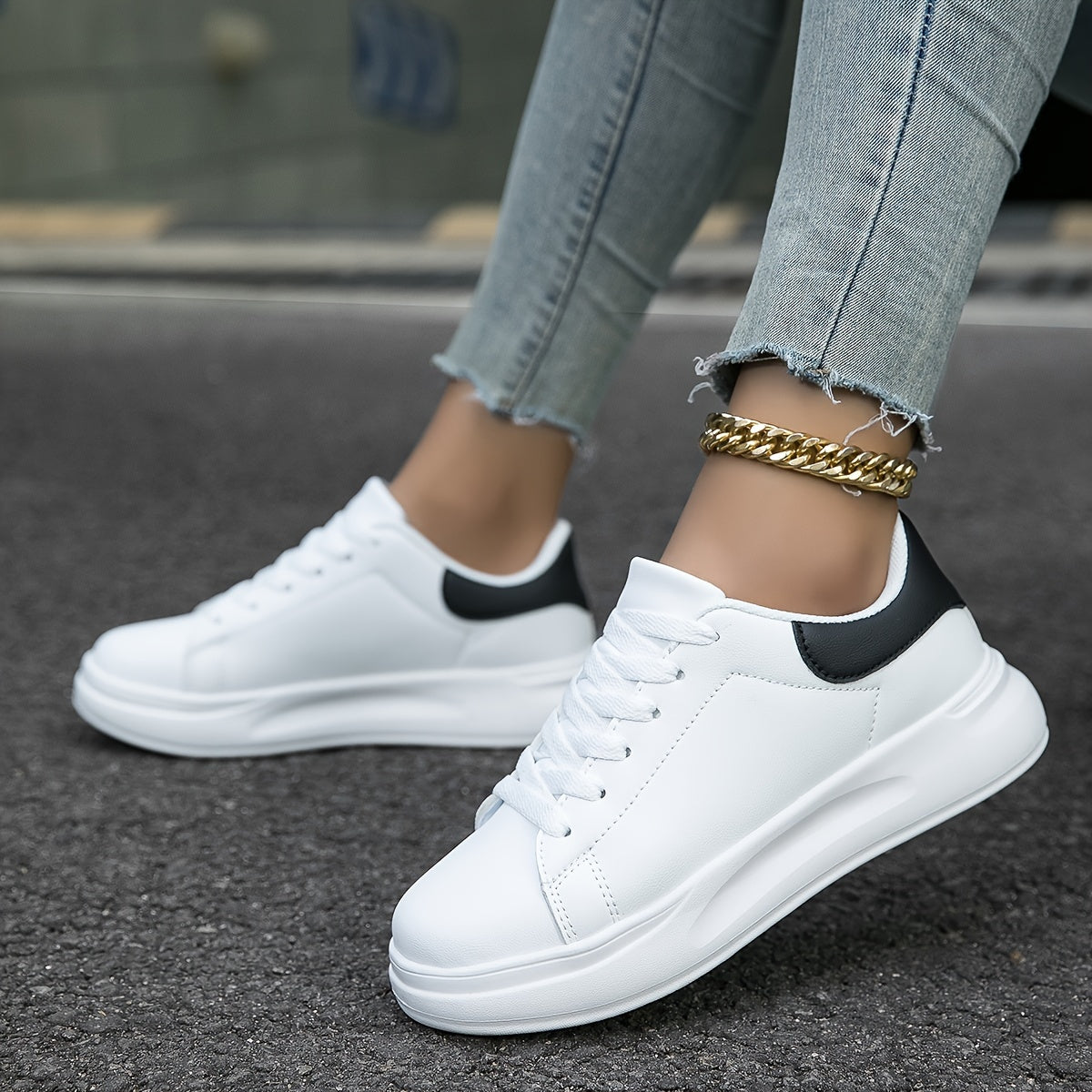 Layla - Białe Skórzane Sneakers Damskie do Codziennego Stylu