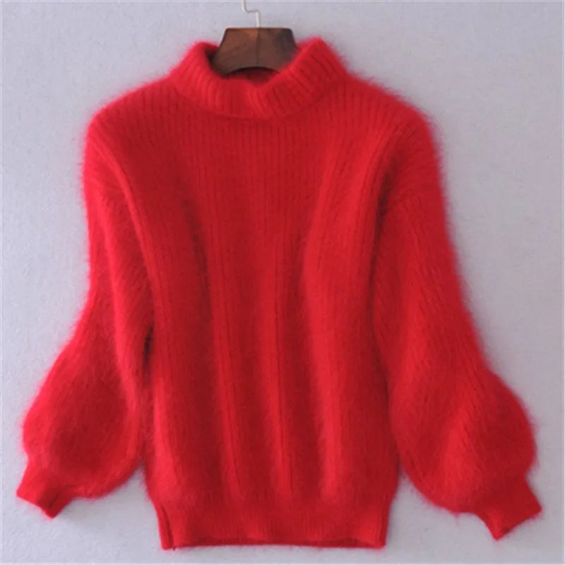 Brenda – Vintage Sweter w Stylu Angora