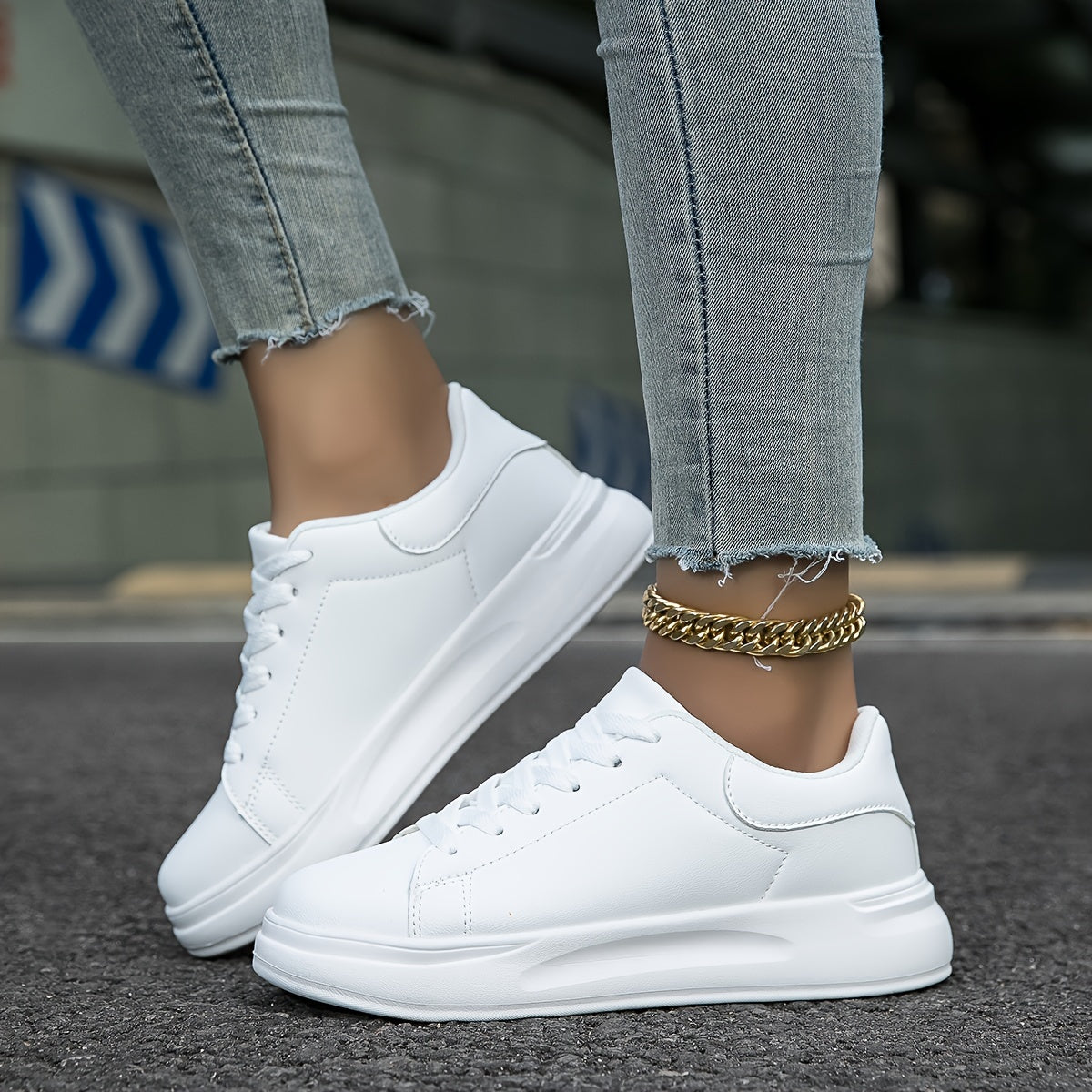 Layla - Białe Skórzane Sneakers Damskie do Codziennego Stylu