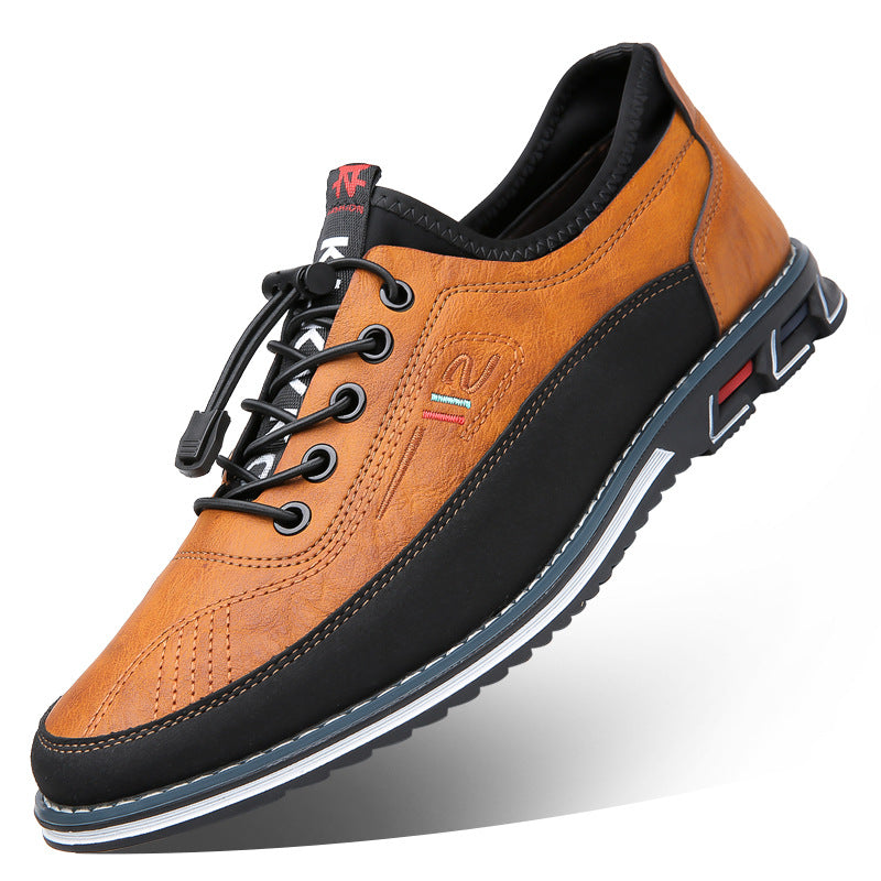 Aaron - Męskie codzienne antypoślizgowe skórzane sneakersy