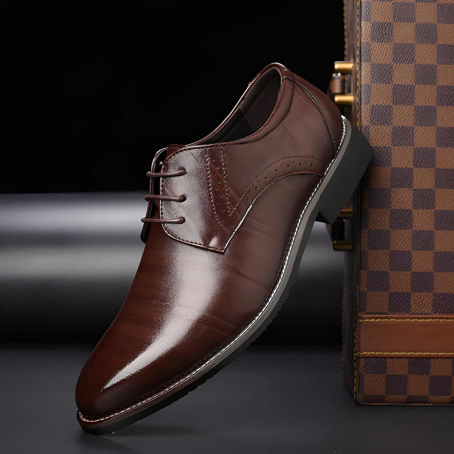 Beckham - Eleganckie Sznurowane Buty Brogu dla Mężczyzn