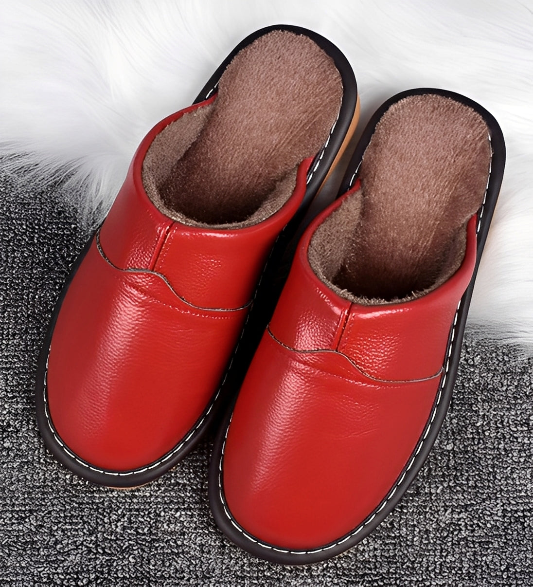 Jasper - Herrenhausschuhe mit Fell, locker