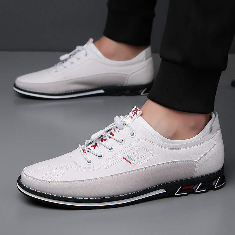 Aaron - Męskie codzienne antypoślizgowe skórzane sneakersy