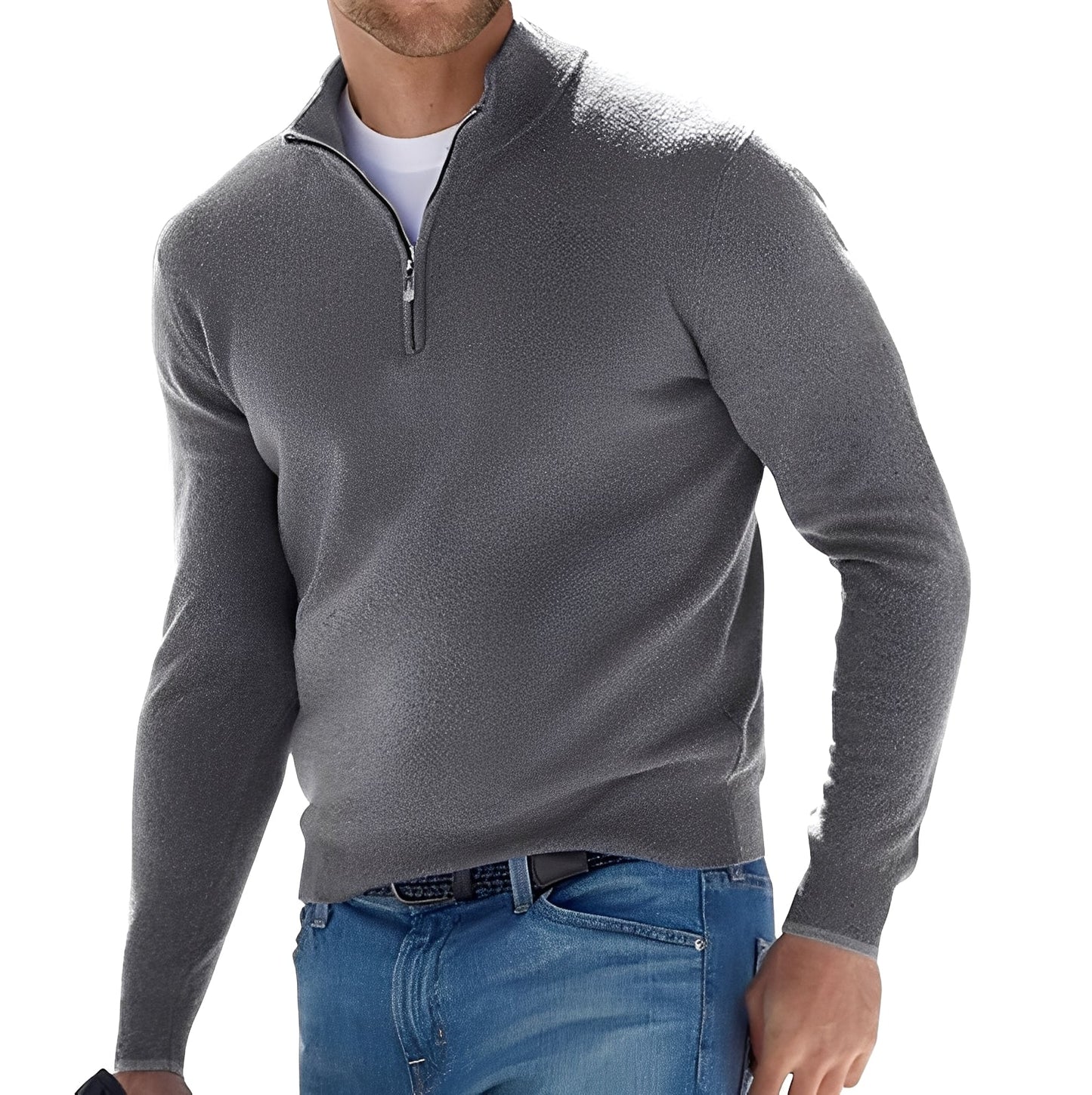 Nash - Męski sweter z zamkiem