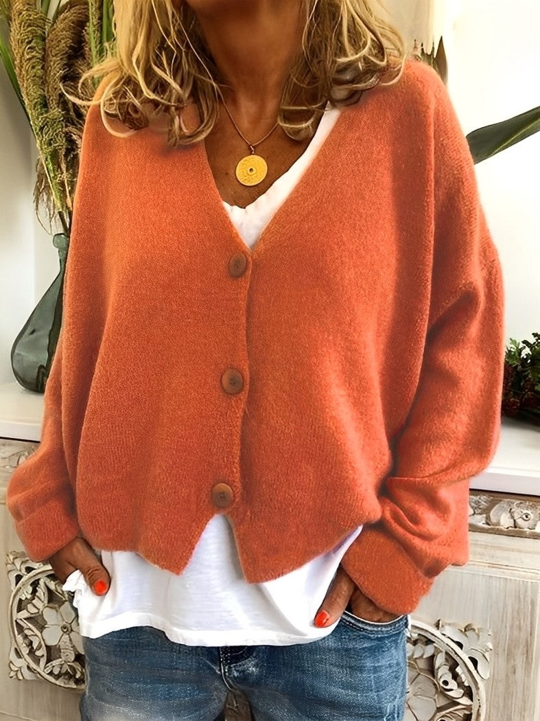 Evette - Kobiecy sweter z guzikami, luźny