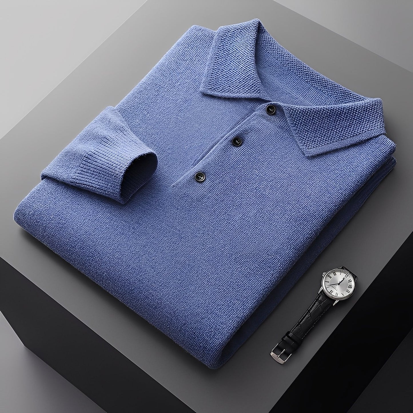 Romilly - Stylowy kaszmirowy sweter polo dla mężczyzn