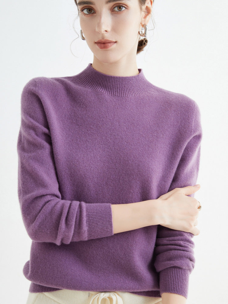 Rhoda - Prosty damski sweter kaszmirowy