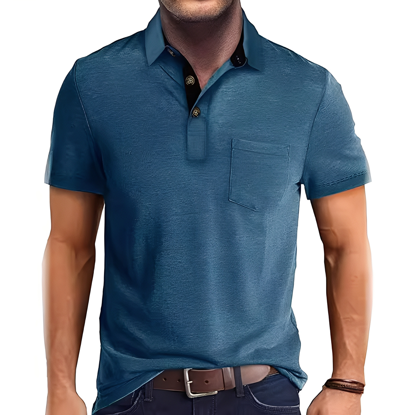 Abner - Męska retro koszulka polo z krótkim rękawem