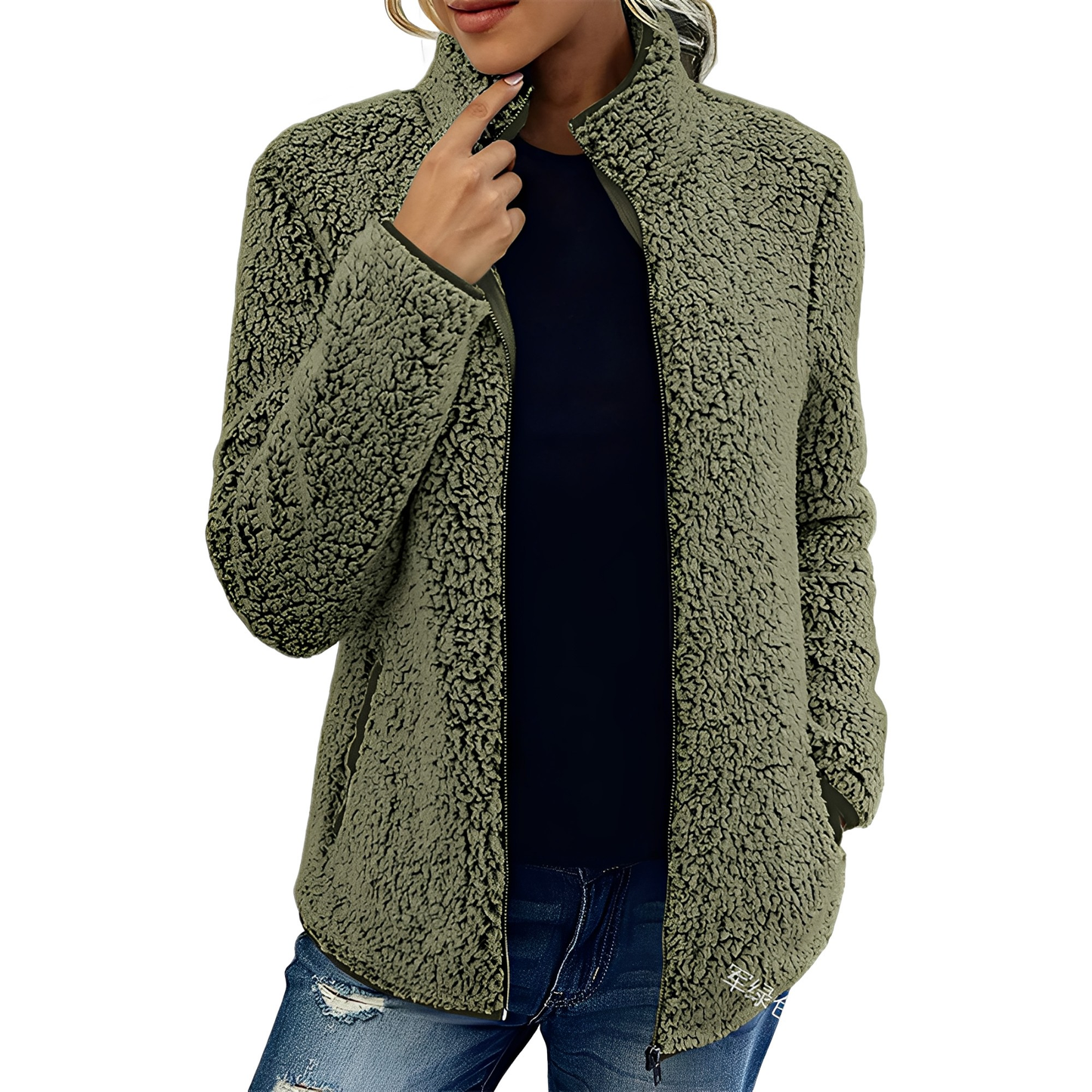 Alethea - Stylowy Fleece Płaszcz dla Kobiet