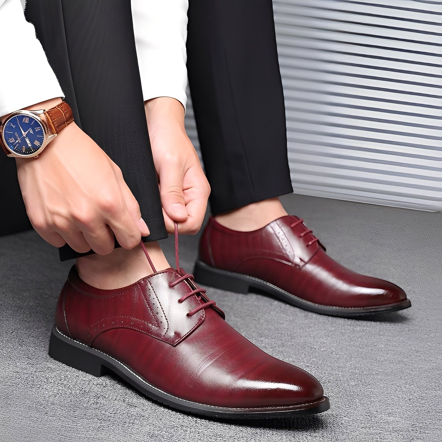 Beckham - Eleganckie Sznurowane Buty Brogu dla Mężczyzn