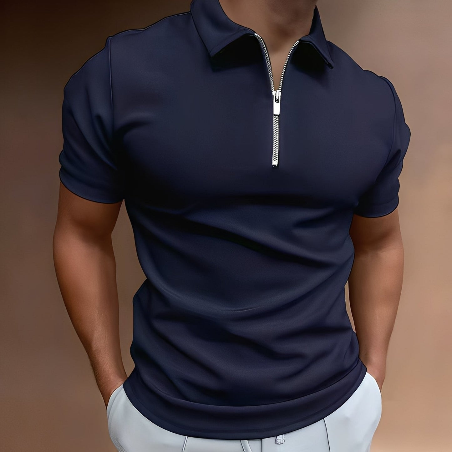 Hubert - Eleganckie Polo z Zipperem dla Panów