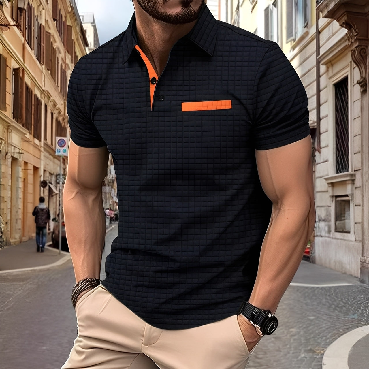 Benson - Modna, wąska męska koszulka polo