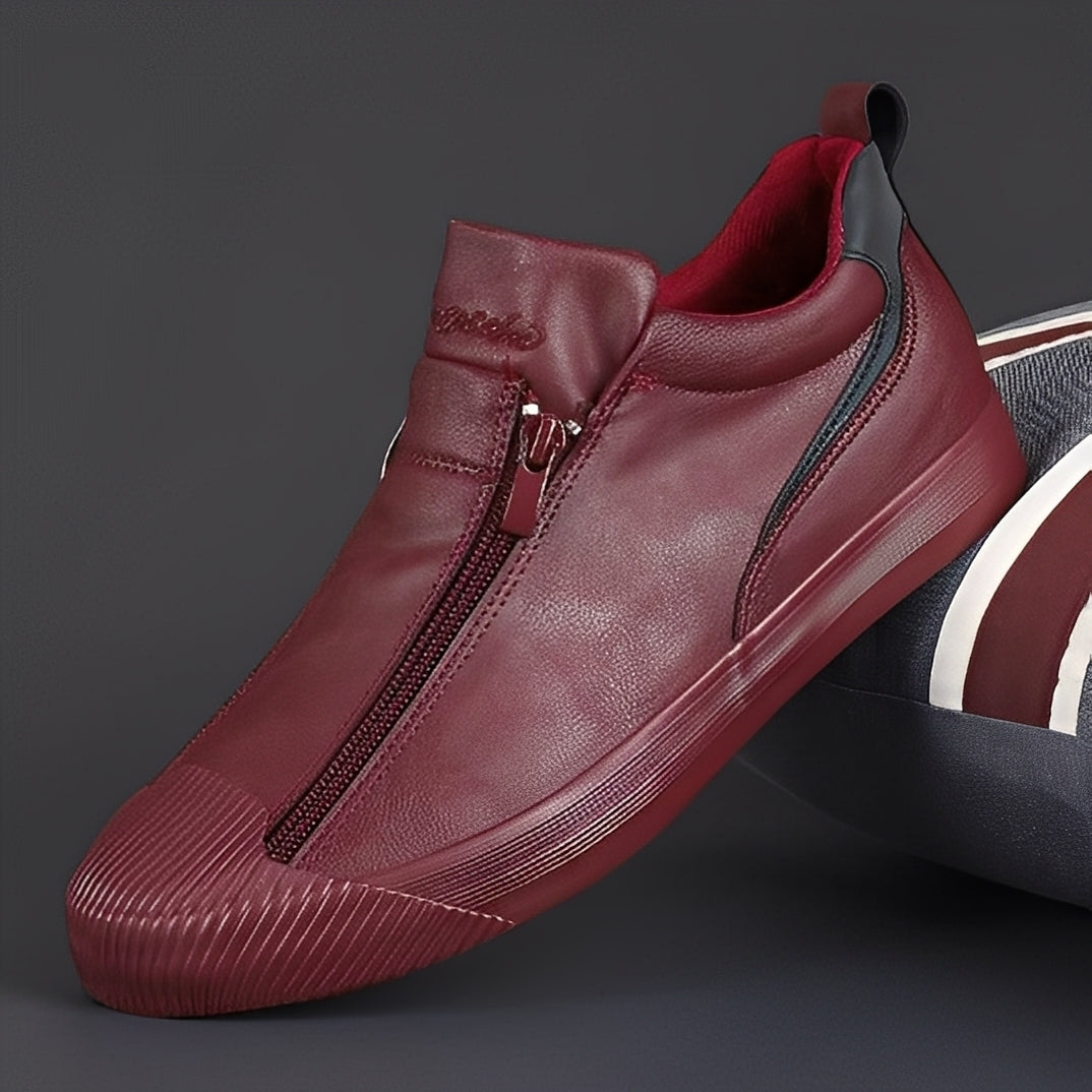 Nathan - Stylowe damskie buty skórzane z suwakiem