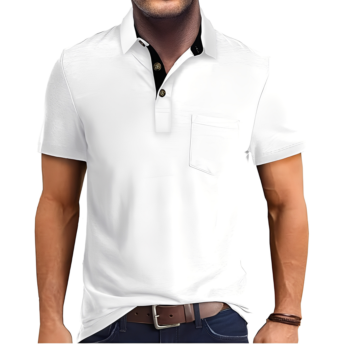 Abner - Męska retro koszulka polo z krótkim rękawem