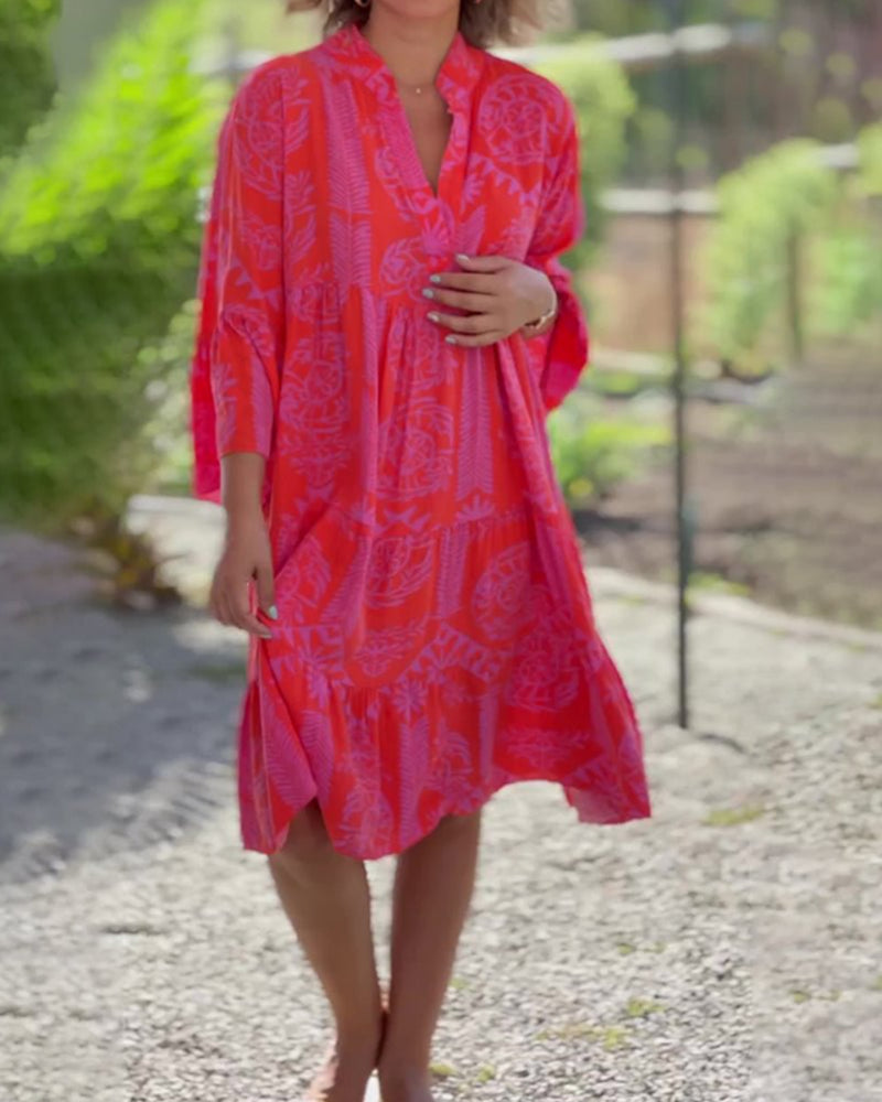 Mia – Sukienka z geometrycznym boho-wzorem