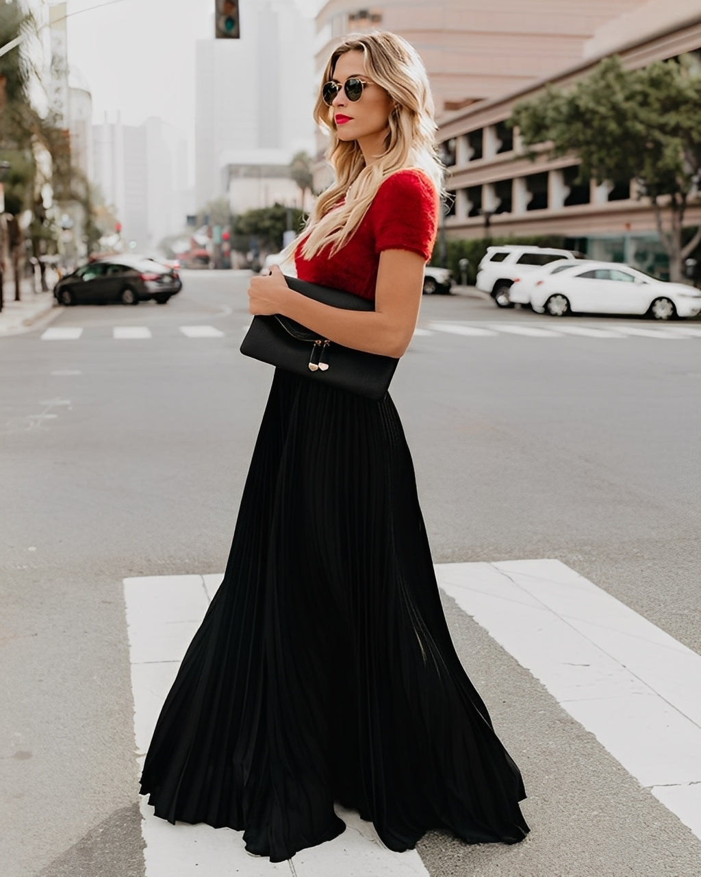 Sophie - Stylish, pleated long skirt for women