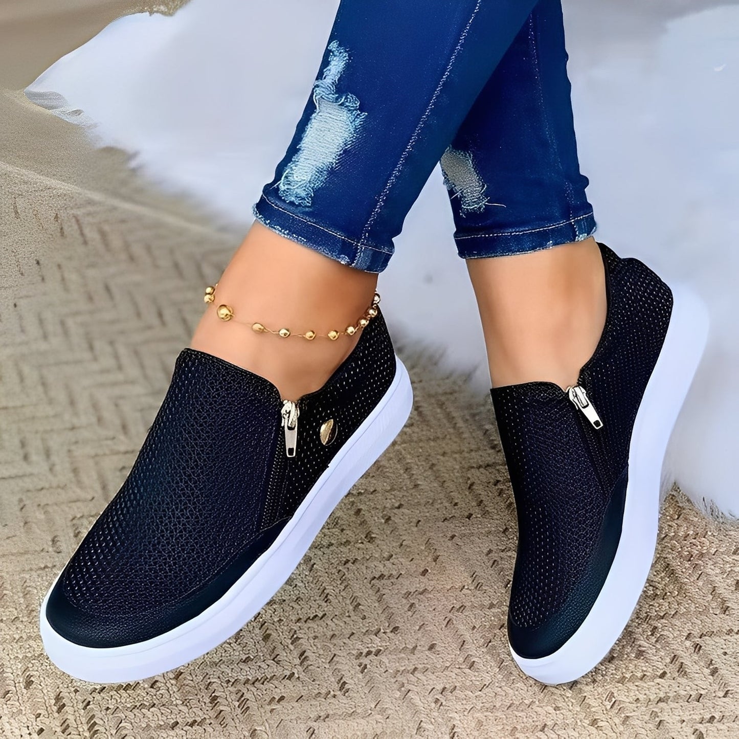 Aimee - Stylowe damskie buty z zamkiem