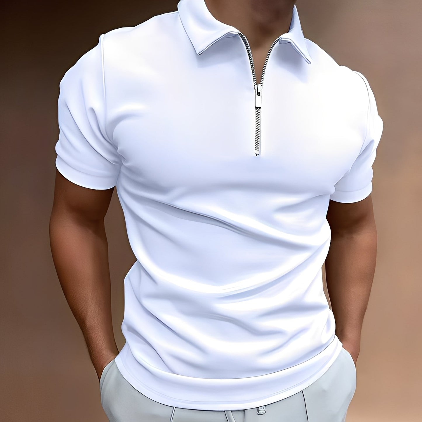 Hubert - Eleganckie Polo z Zipperem dla Panów