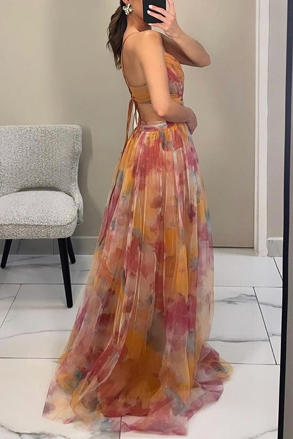 Gwendolyn - Stylowa Sukienka Maxi w Kwiaty Damska