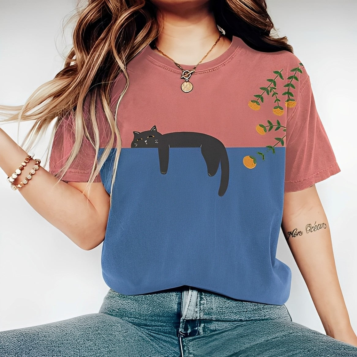 Alvina - Luźny T-Shirt z wzorem dla kobiet