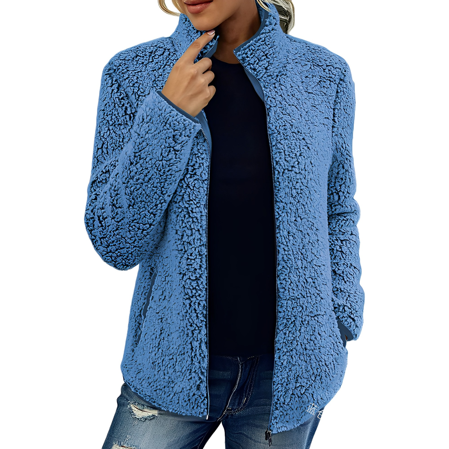 Alethea - Stylowy Fleece Płaszcz dla Kobiet