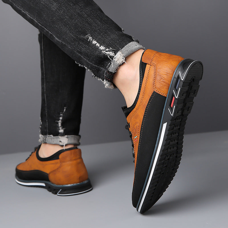 Aaron - Męskie codzienne antypoślizgowe skórzane sneakersy