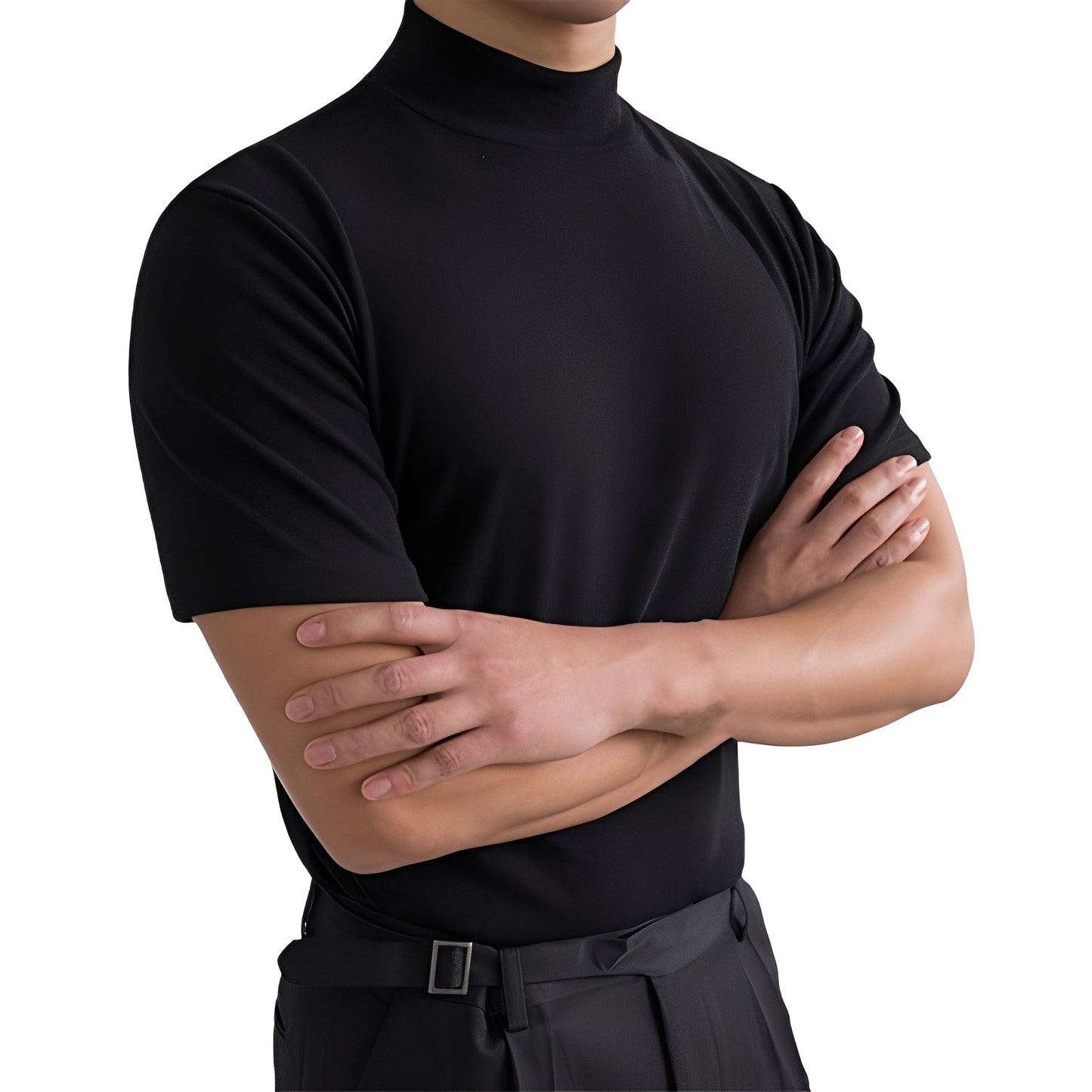 Terence - Swobodna męska koszula Slim-Fit z podniesionym kołnierzem