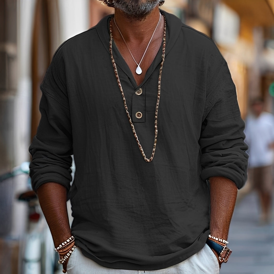 Alvin - Men's long-sleeved shirt in a loose style