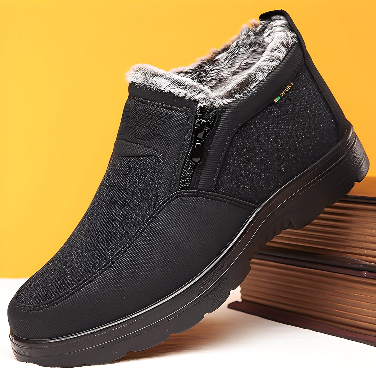 Konnor - Modne, męskie buty zimowe z polarowym ociepleniem