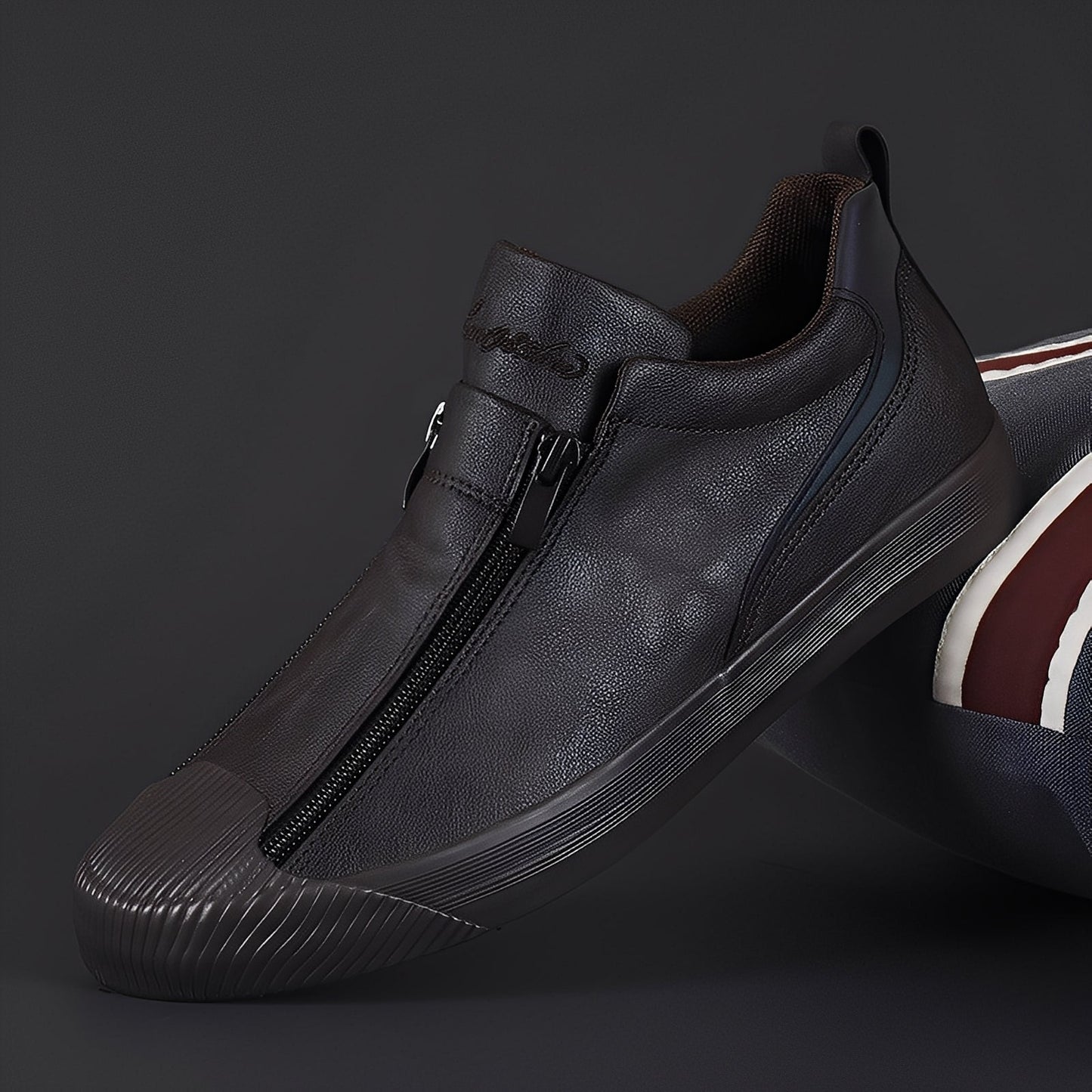 Nathan - Stylowe damskie buty skórzane z suwakiem