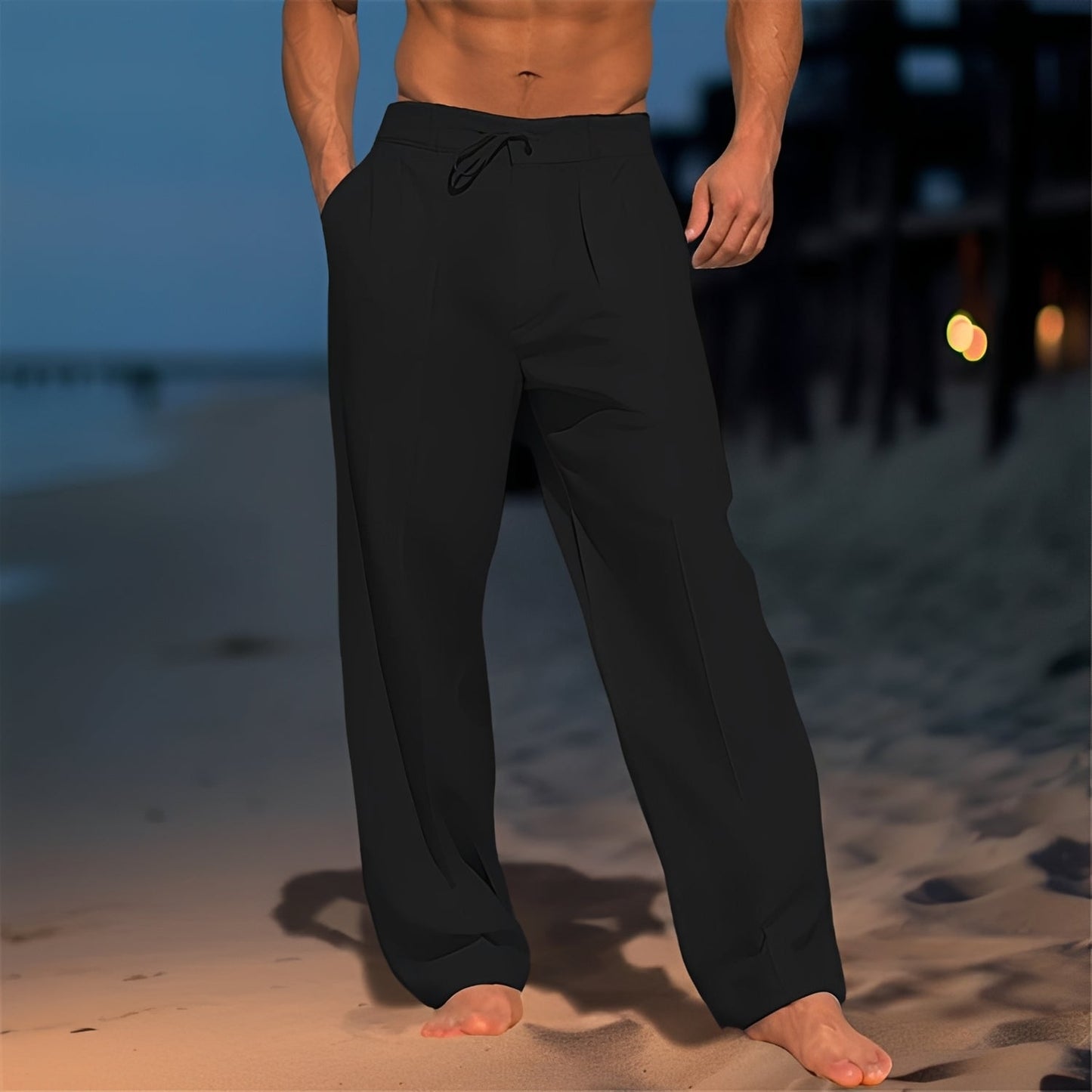 Thomas - Comfortable, wide straight trousers for men