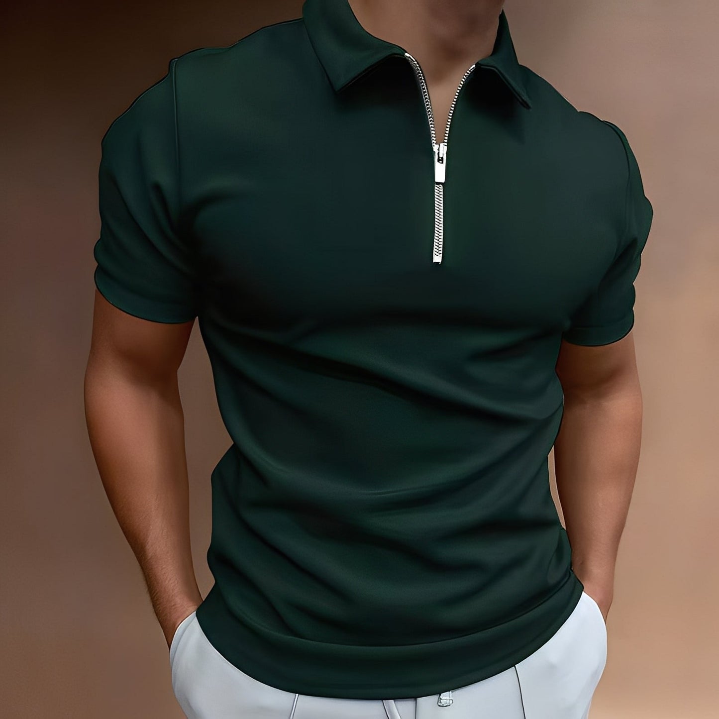Hubert - Eleganckie Polo z Zipperem dla Panów