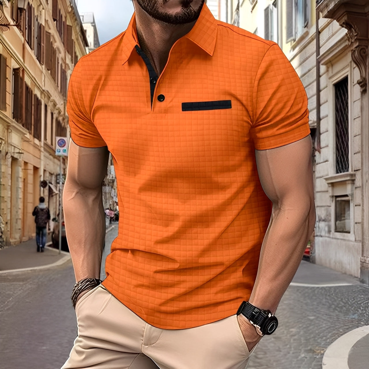 Benson - Modna, wąska męska koszulka polo