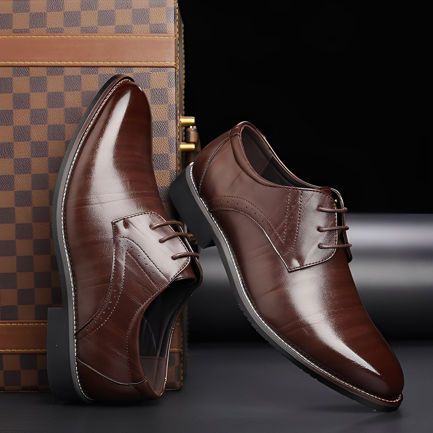 Beckham - Eleganckie Sznurowane Buty Brogu dla Mężczyzn