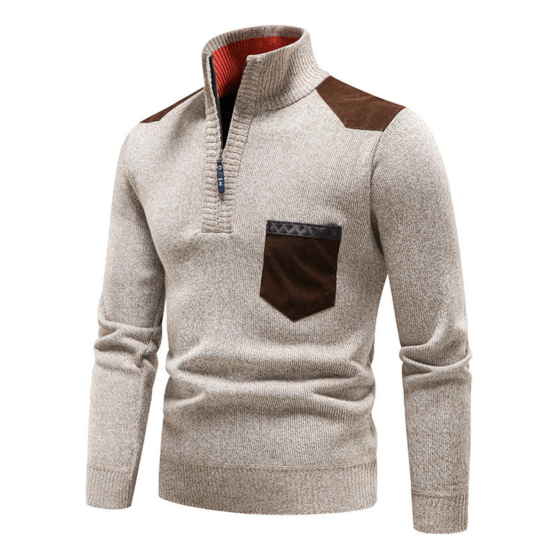 Rayne - Elegancki sweter z zamkiem i kieszenią dla panów