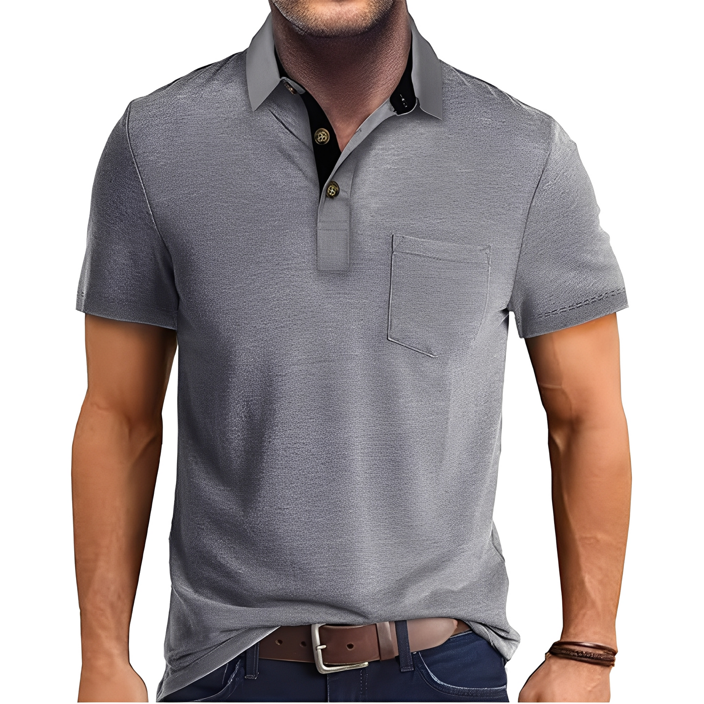 Abner - Męska retro koszulka polo z krótkim rękawem