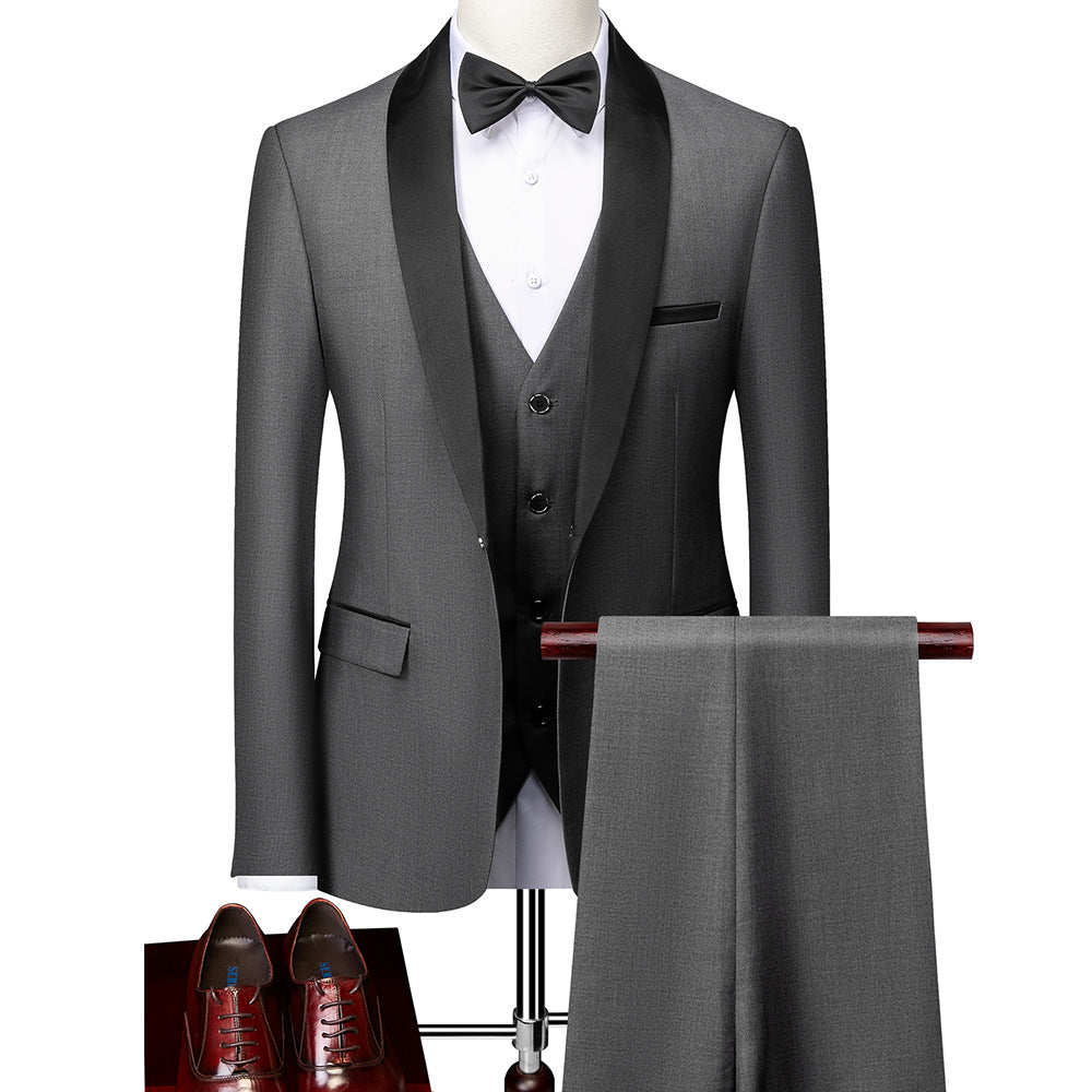 George - Stylowy męski garnitur Slim-Fit w trzech częściach