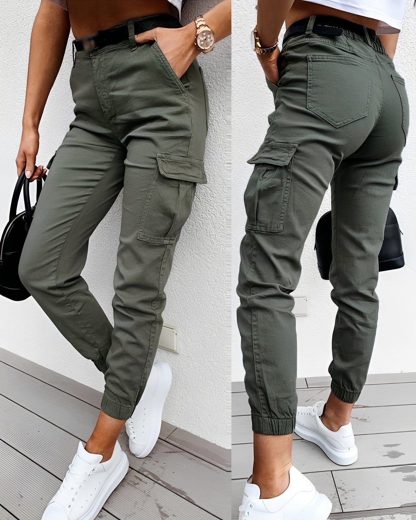 Carrie - Elegante Cargohosen mit hohem Bund für Frauen