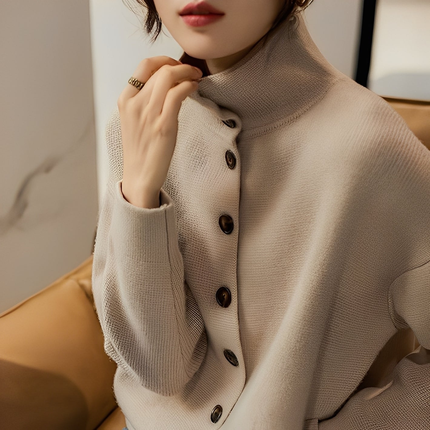 Evelynn - Stylowy sweter z golfem dla pań