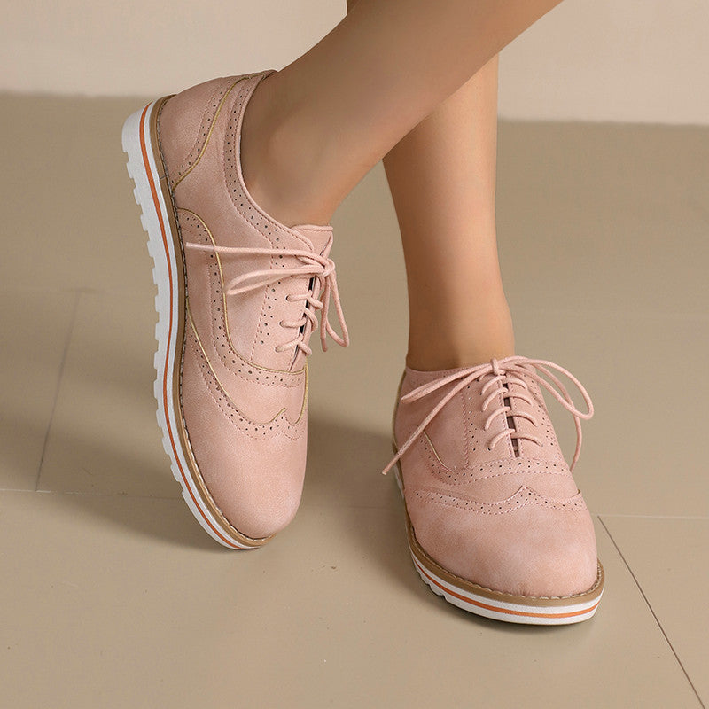 Gemma - Luźne damskie buty Derby z zamszu
