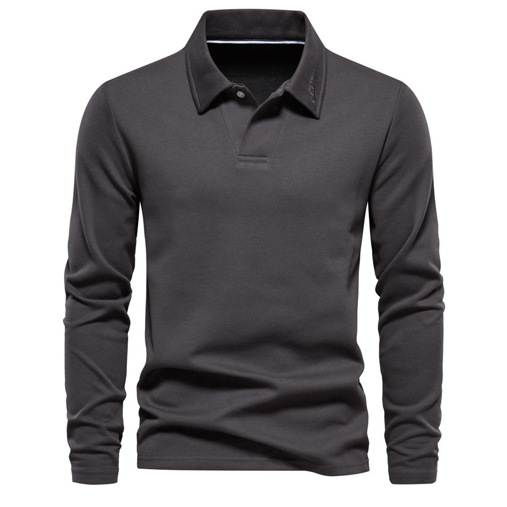 Elvin - Męska koszulka polo z długim rękawem, swobodna i elegancka