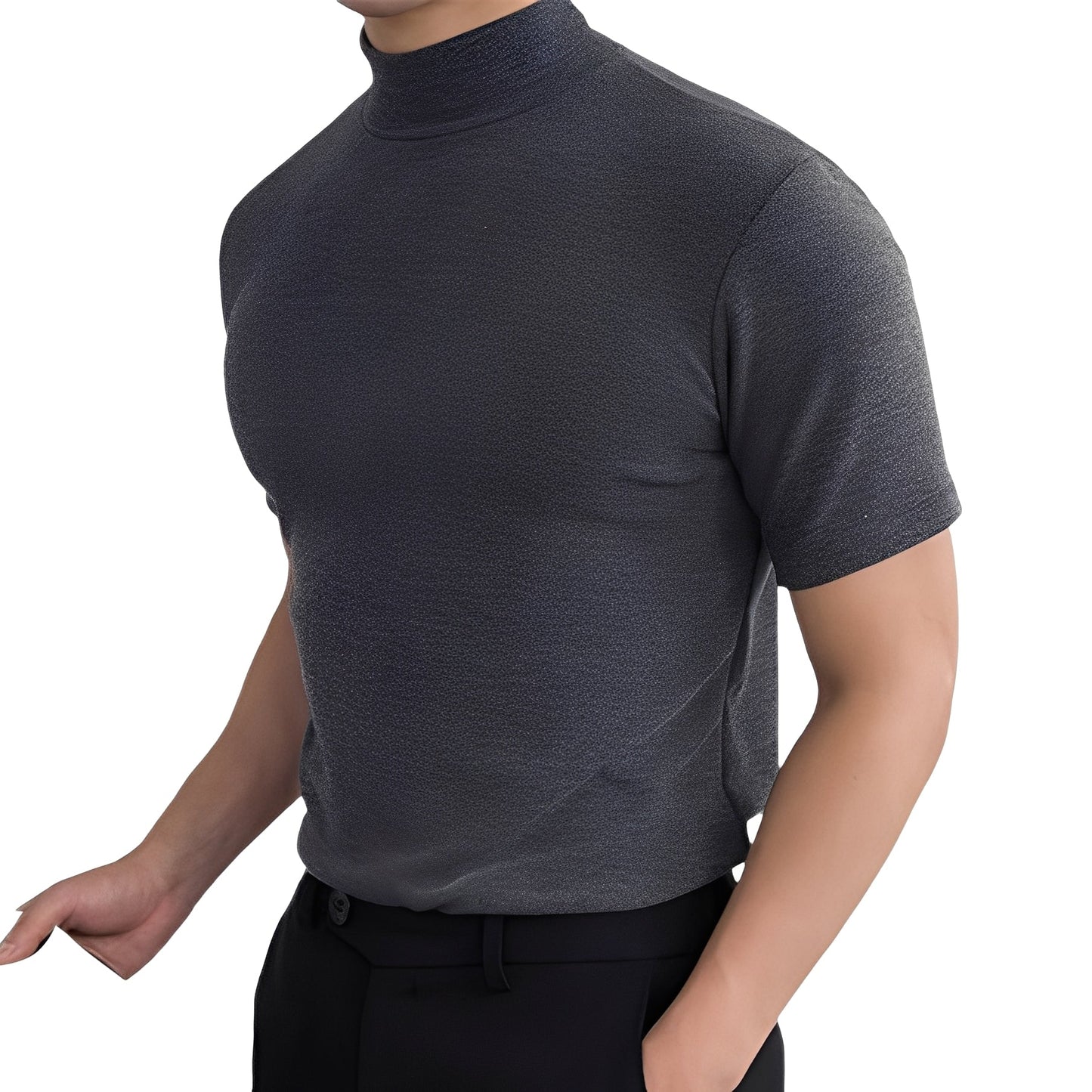 Terence - Swobodna męska koszula Slim-Fit z podniesionym kołnierzem