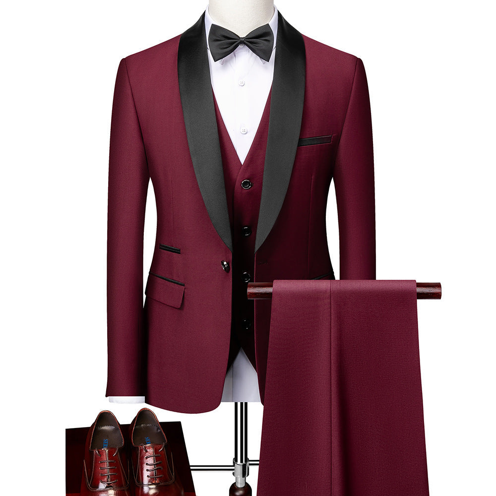 George - Stylowy męski garnitur Slim-Fit w trzech częściach
