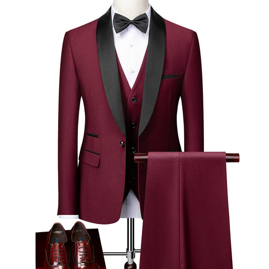 George - Stylowy męski garnitur Slim-Fit w trzech częściach