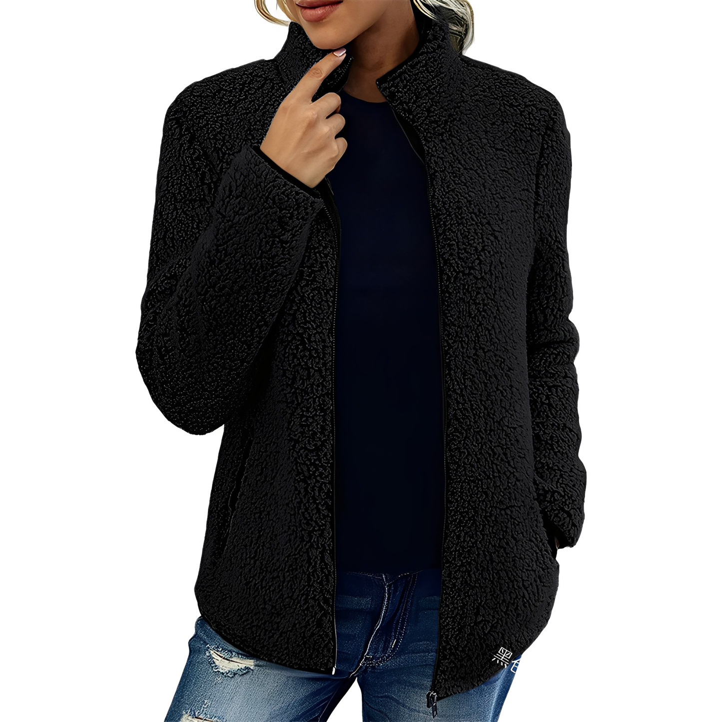Alethea - Stylowy Fleece Płaszcz dla Kobiet