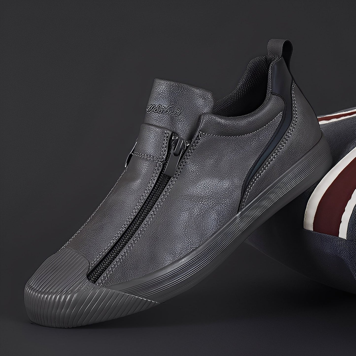 Nathan - Stylowe damskie buty skórzane z suwakiem