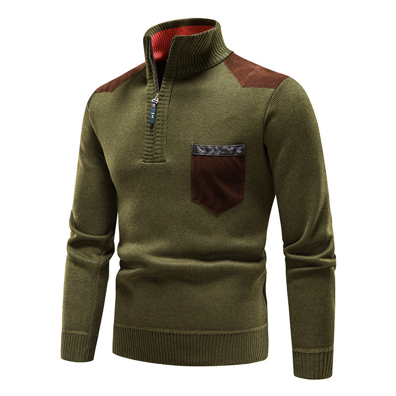 Rayne - Elegancki sweter z zamkiem i kieszenią dla panów