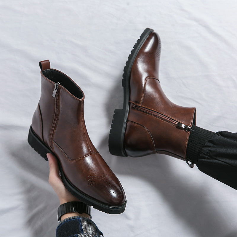 Kennith - Stylowe, codzienne męskie buty Chelsea z skóry