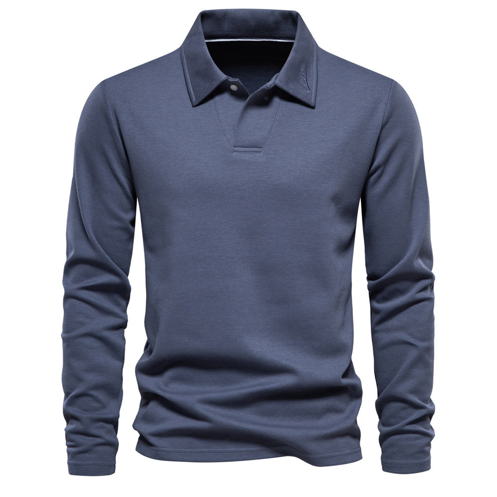 Elvin - Męska koszulka polo z długim rękawem, swobodna i elegancka