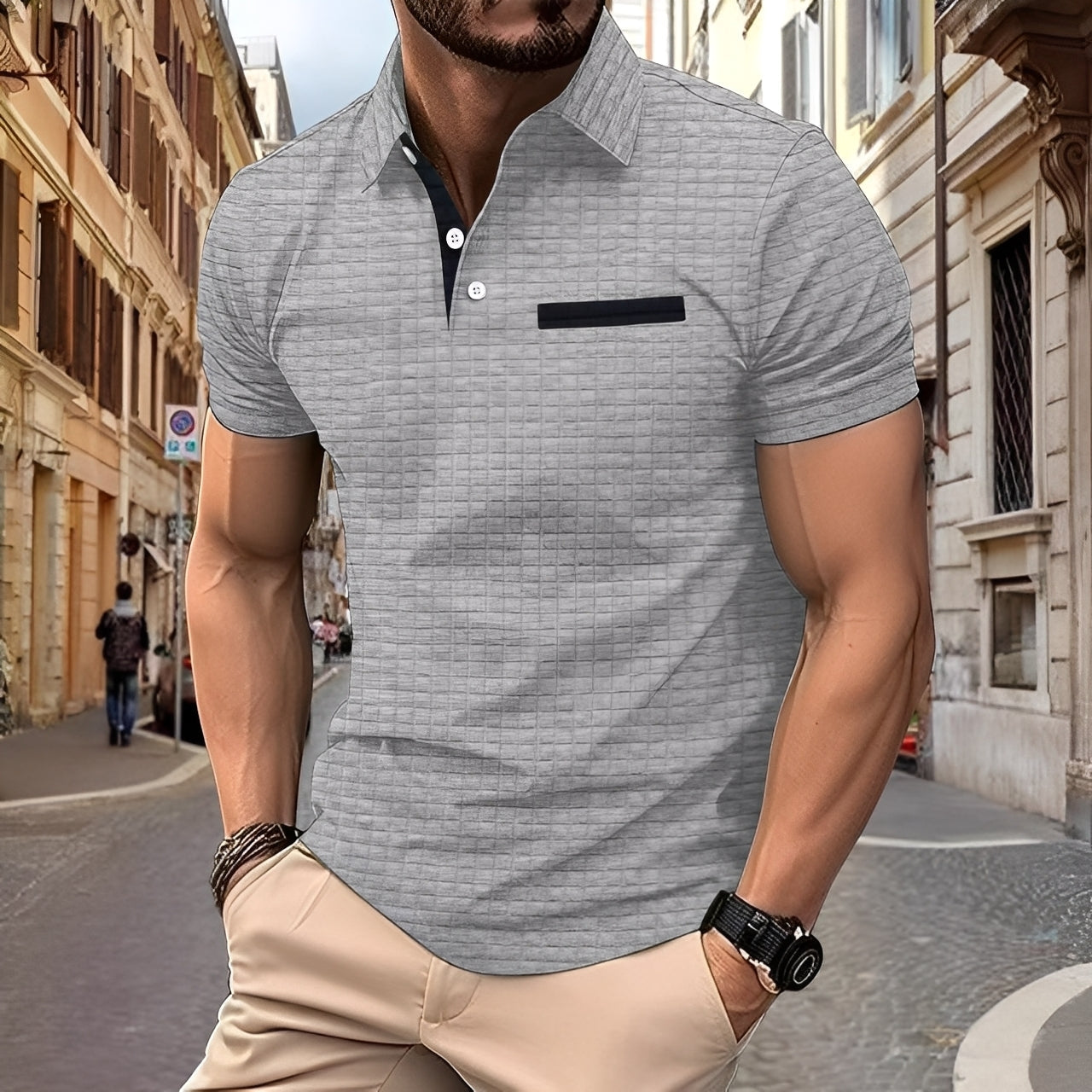 Benson - Modna, wąska męska koszulka polo